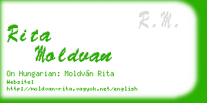 rita moldvan business card